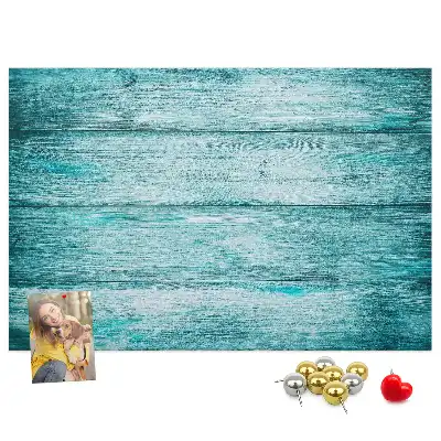 Printed blue old wood cork board