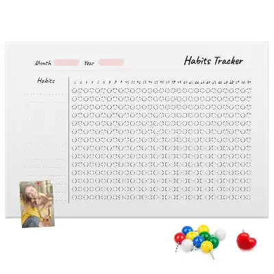 Printed Cork Board Habit tracker