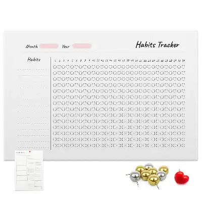 Printed Cork Board Habit tracker
