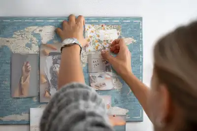 Cork memo board Vintage world map