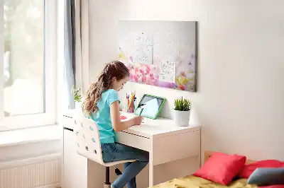 Printed Cork Board with Meadow Flowers Design