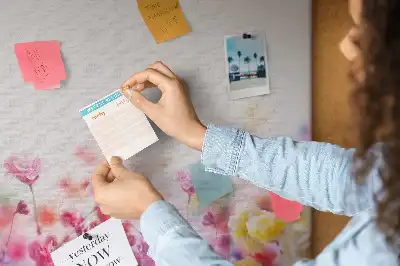 Printed Cork Board with Meadow Flowers Design