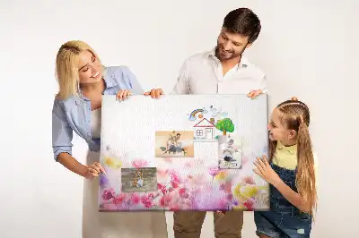 Printed Cork Board with Meadow Flowers Design