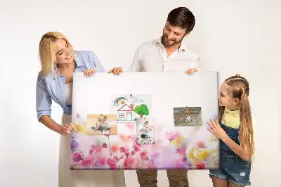 Printed Cork Board with Meadow Flowers Design