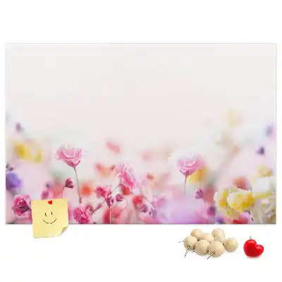 Printed Cork Board with Meadow Flowers Design