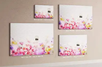 Printed Cork Board with Meadow Flowers Design
