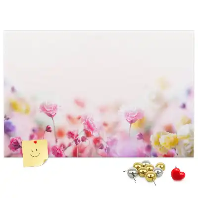 Printed Cork Board with Meadow Flowers Design