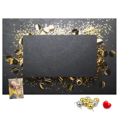 Printed Gold Confetti Cork Memo Board