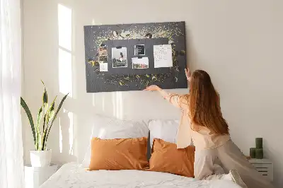 Printed Cork Memo Board Gold confetti