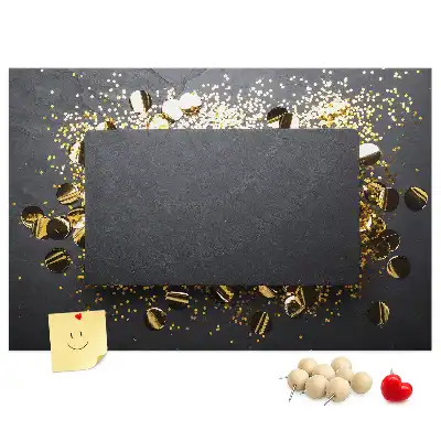 Printed Cork Memo Board Gold confetti