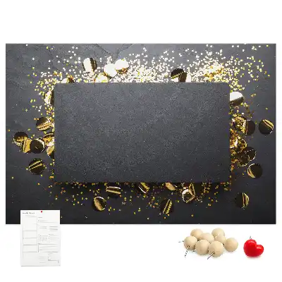 Printed Gold Confetti Cork Memo Board