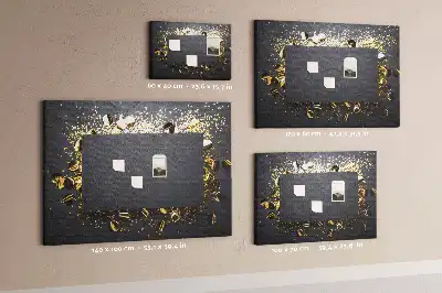 Printed Cork Memo Board Gold confetti