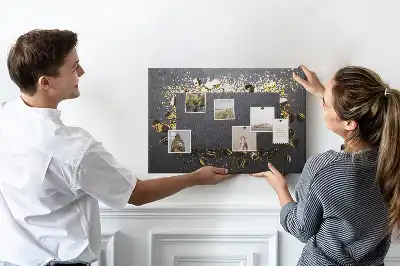 Printed Cork Memo Board Gold confetti