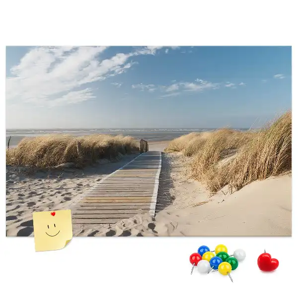 Cork memo board Beach view