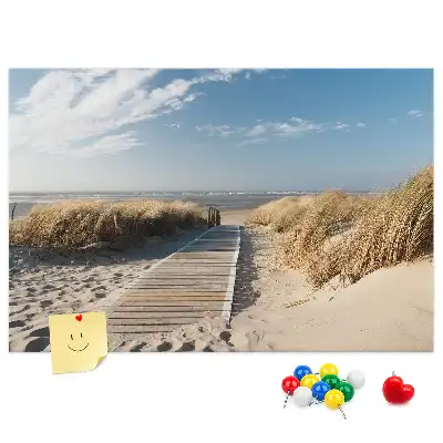 Beach view cork memo board