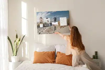 Beach view cork memo board