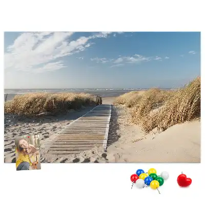 Cork memo board Beach view