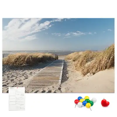 Beach view cork memo board
