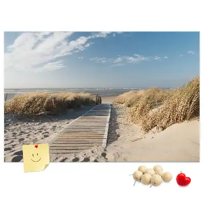 Beach view cork memo board