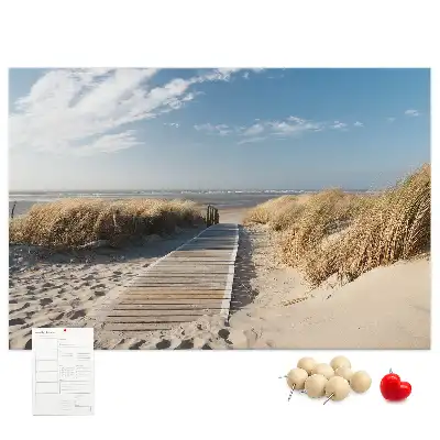 Beach view cork memo board