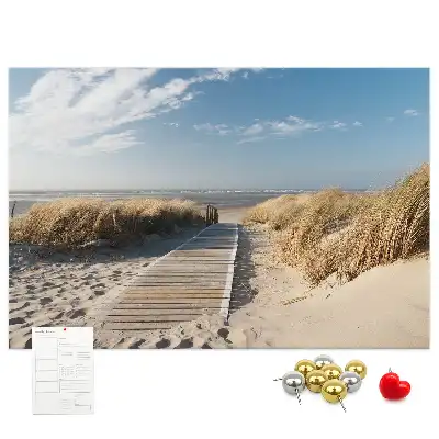 Beach view cork memo board