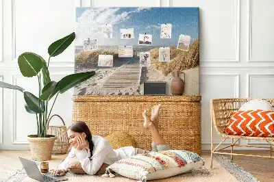 Beach view cork memo board
