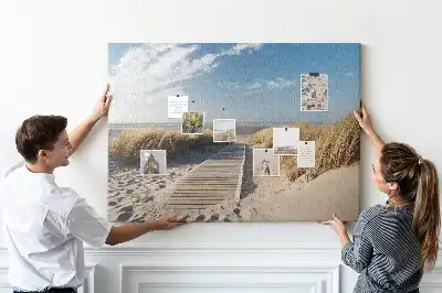 Cork memo board Beach view