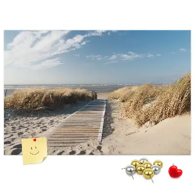 Beach view cork memo board