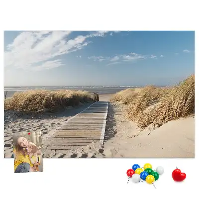Cork memo board Beach view