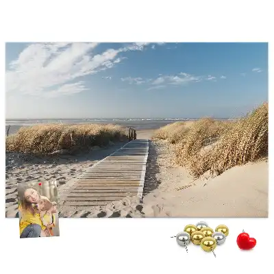 Cork memo board Beach view