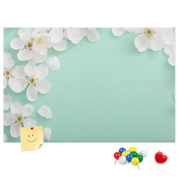 Printed Cork Board Blooming daisies