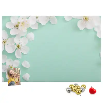 Printed Cork Board Blooming daisies