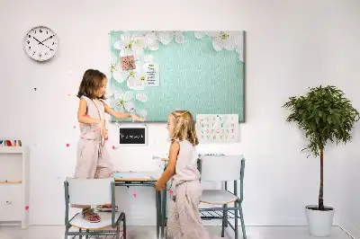 Printed Cork Board Blooming daisies