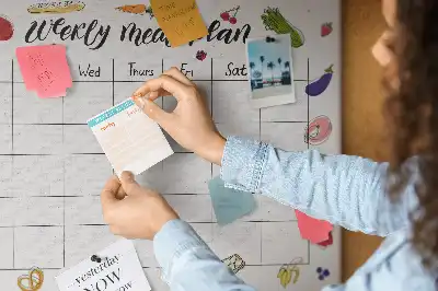 Weekly Menu Printed Cork Board