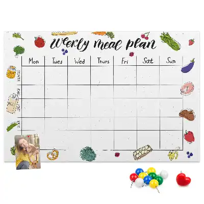 Weekly Menu Printed Cork Board