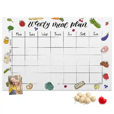 Weekly Menu Printed Cork Board
