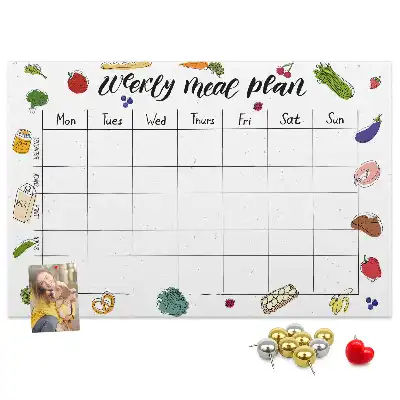 Weekly Menu Printed Cork Board