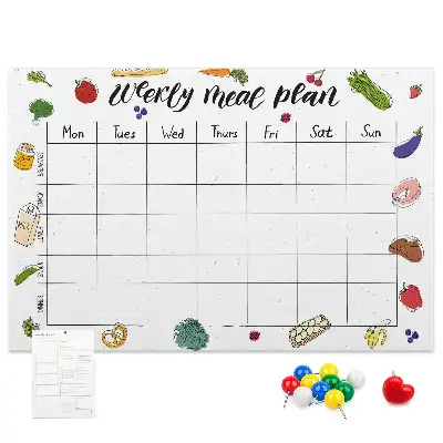 Weekly Menu Printed Cork Board