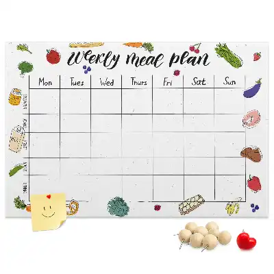 Weekly Menu Printed Cork Board