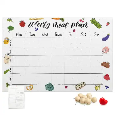 Weekly Menu Printed Cork Board