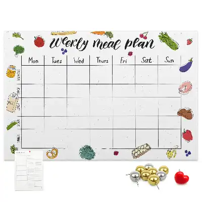 Weekly Menu Printed Cork Board