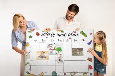 Weekly Menu Printed Cork Board