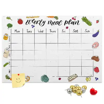 Weekly Menu Printed Cork Board