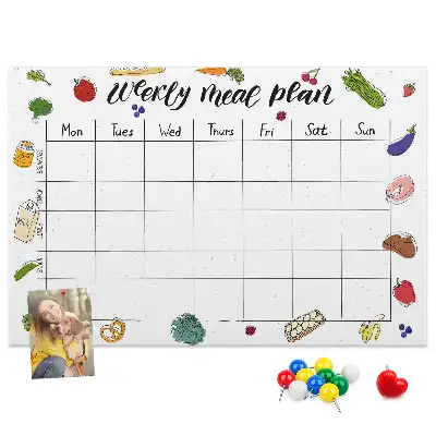 Weekly Menu Printed Cork Board