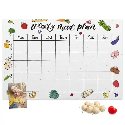Weekly Menu Printed Cork Board