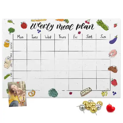 Weekly Menu Printed Cork Board