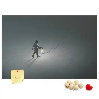 Wanderer in the Dark Printed Cork Memo Board