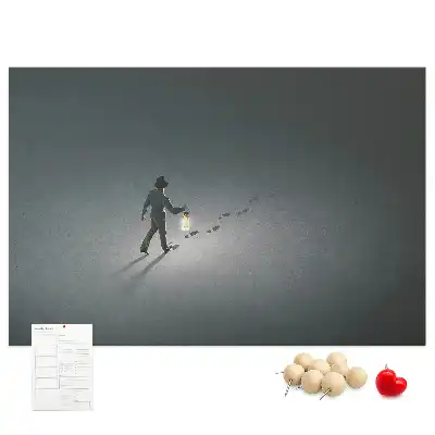Wanderer in the Dark Printed Cork Memo Board