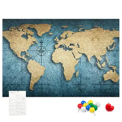 Cork memo board 3D world map