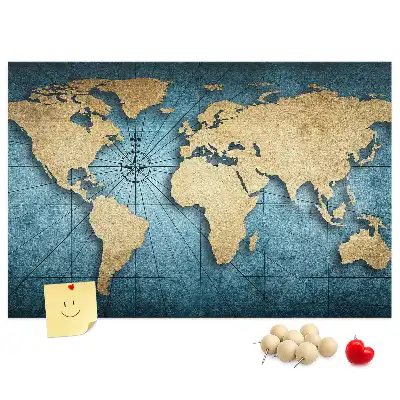 Cork memo board 3D world map